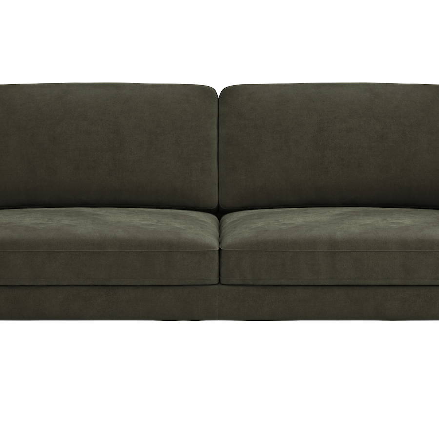 Sofa Oviedo - 3-Sitzer, Stoff, Braungrün