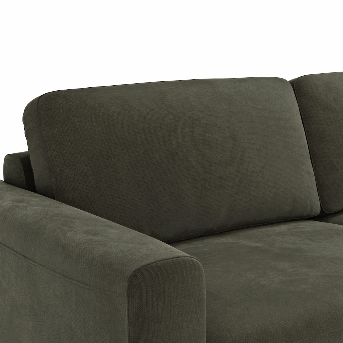 Sofa Oviedo - 3-Sitzer, Stoff, Braungrün