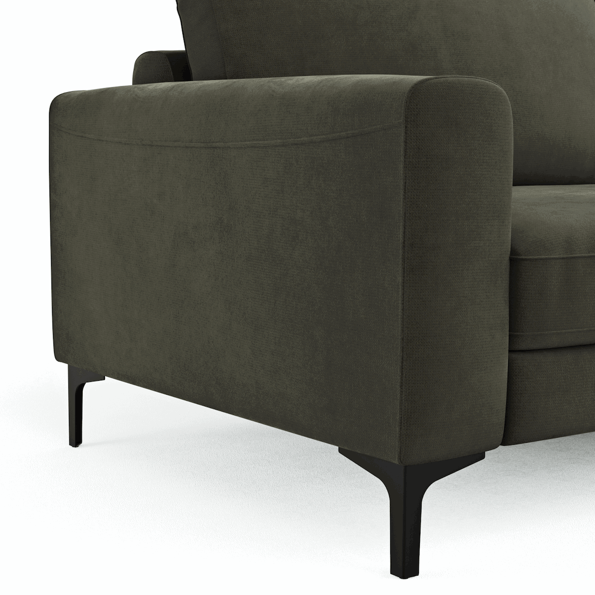 Sofa Oviedo - 3-Sitzer, Stoff, Braungrün