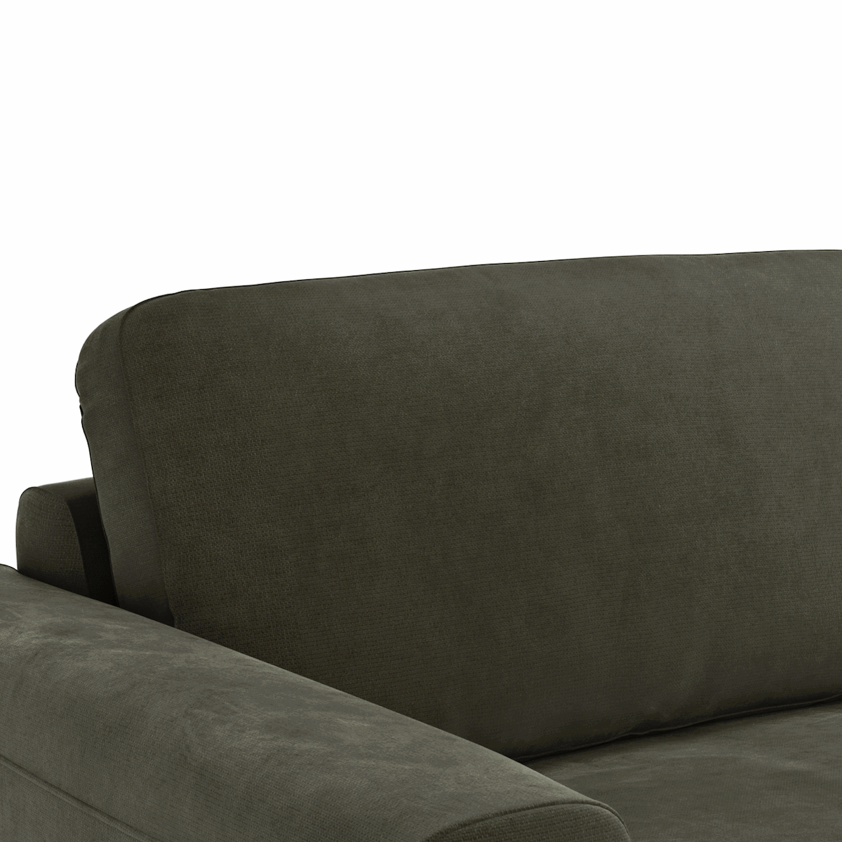 Ecksofa Oviedo - 1,5-Sitzer mit Longchair rechts, Stoff, Braungrün