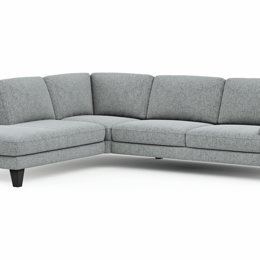 Ecksofa Oviedo - Ecke links mit 2,5-Sitzer, Stoff, Grau