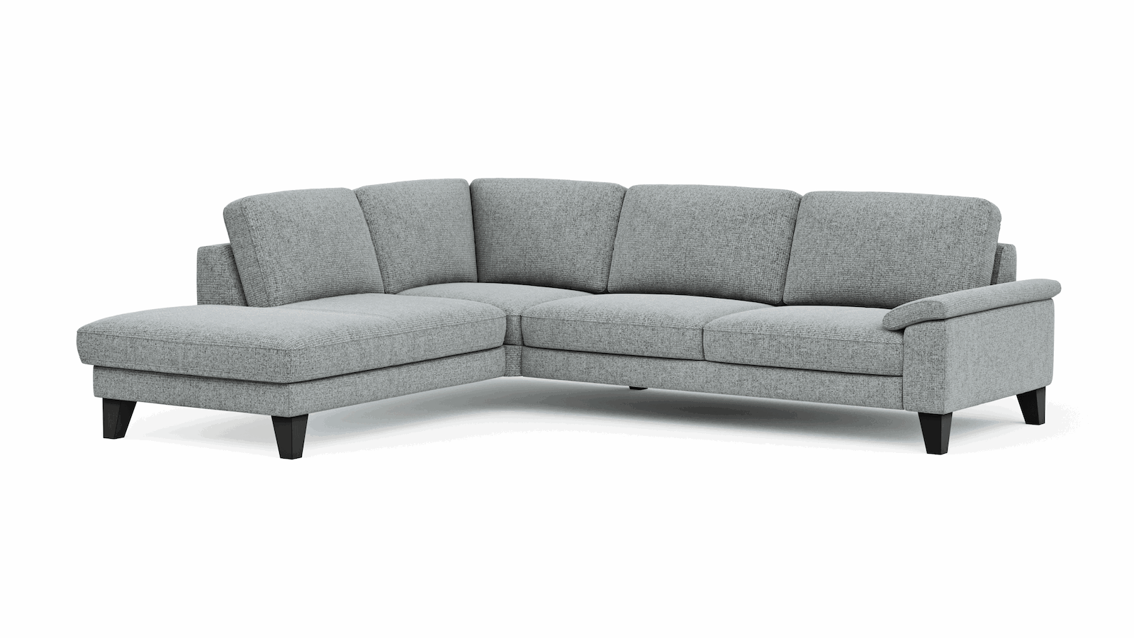 Ecksofa Oviedo - Ecke links mit 2,5-Sitzer, Stoff, Grau