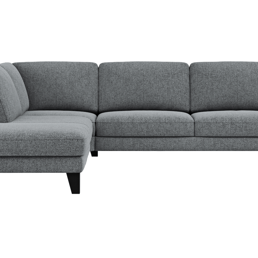 Ecksofa Oviedo - Ecke links mit 2,5-Sitzer, Stoff, Grau
