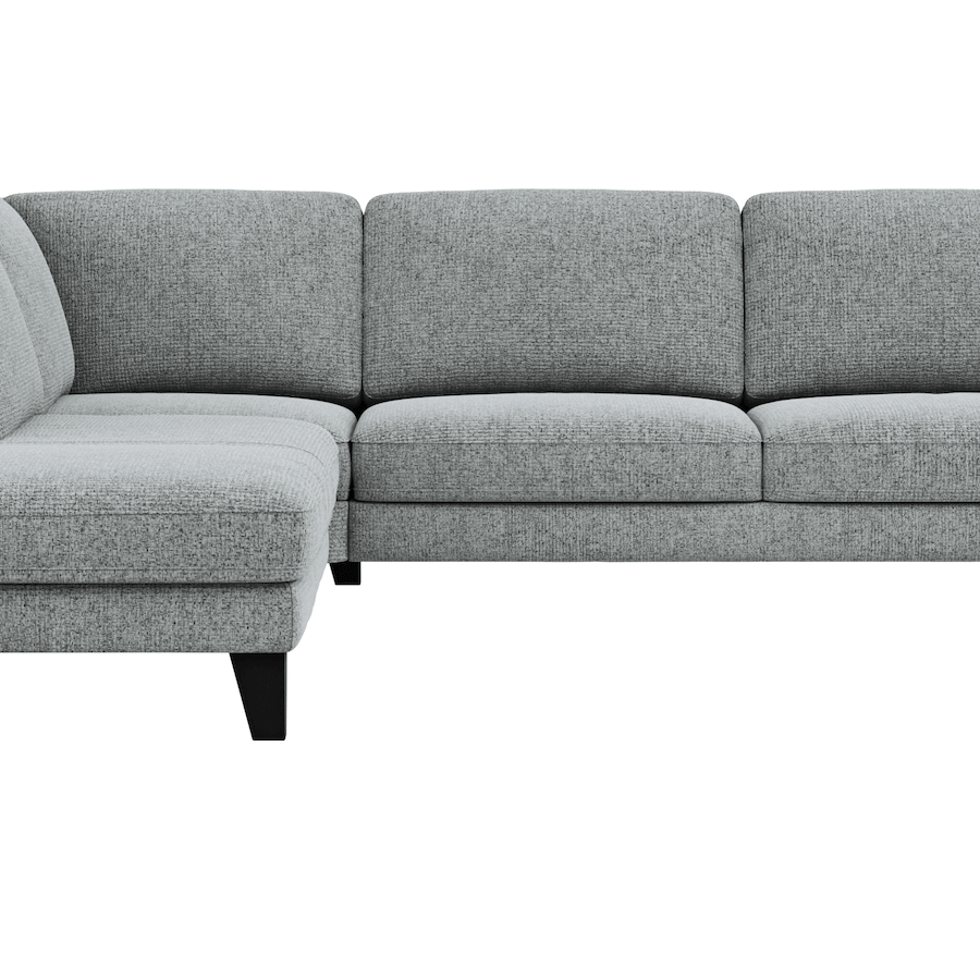 Ecksofa Oviedo - Ecke links mit 2,5-Sitzer inkl. Drehsitz, Stoff, Hellgrau