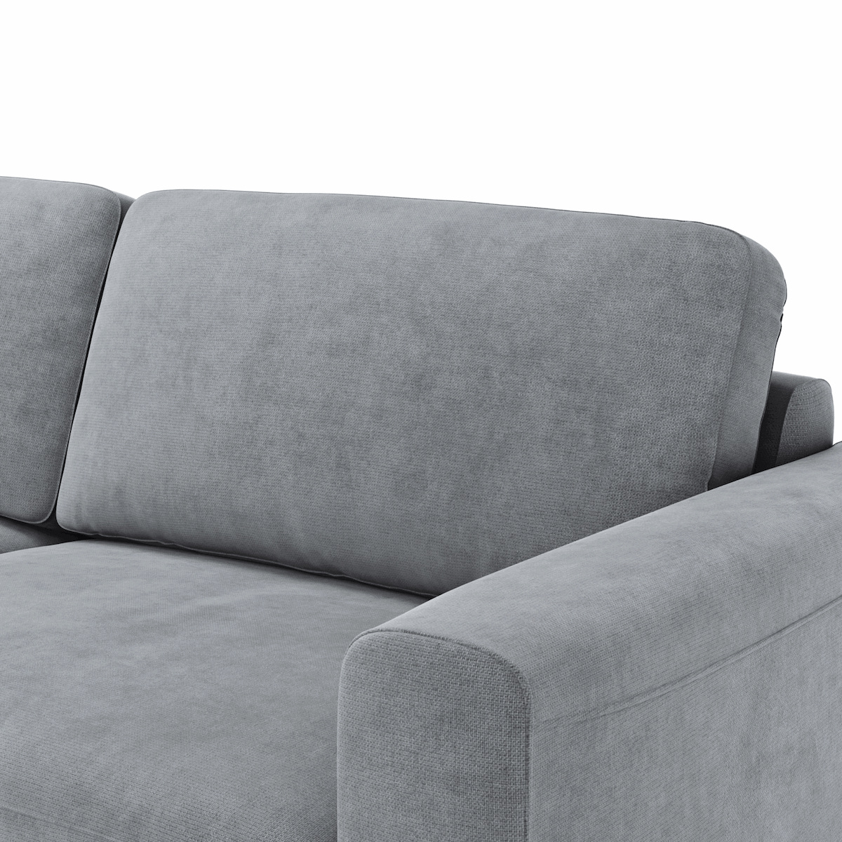 Ecksofa Oviedo - Longchair links mit 1,5-Sitzer inkl. Relaxfunktion (motorisch), Stoff, Grau