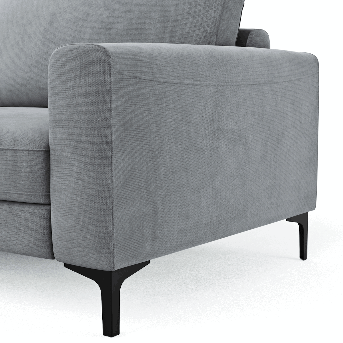 Ecksofa Oviedo - Longchair links mit 1,5-Sitzer inkl. Relaxfunktion (motorisch), Stoff, Grau