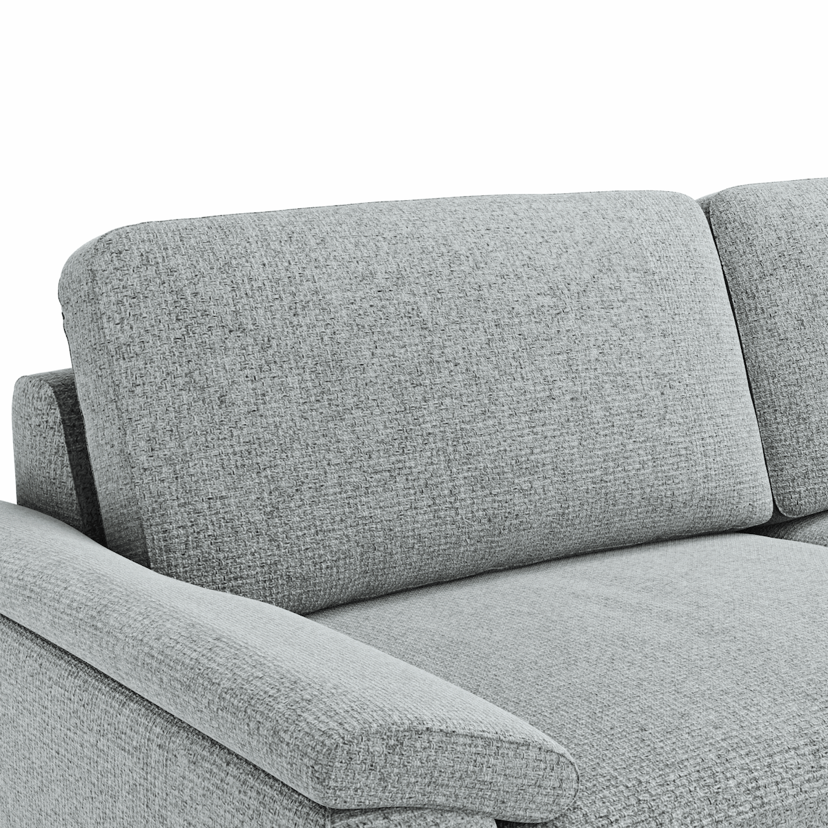 Ecksofa Oviedo - 2,5-Sitzer mit Ecke rechts, Stoff, Hellgrau