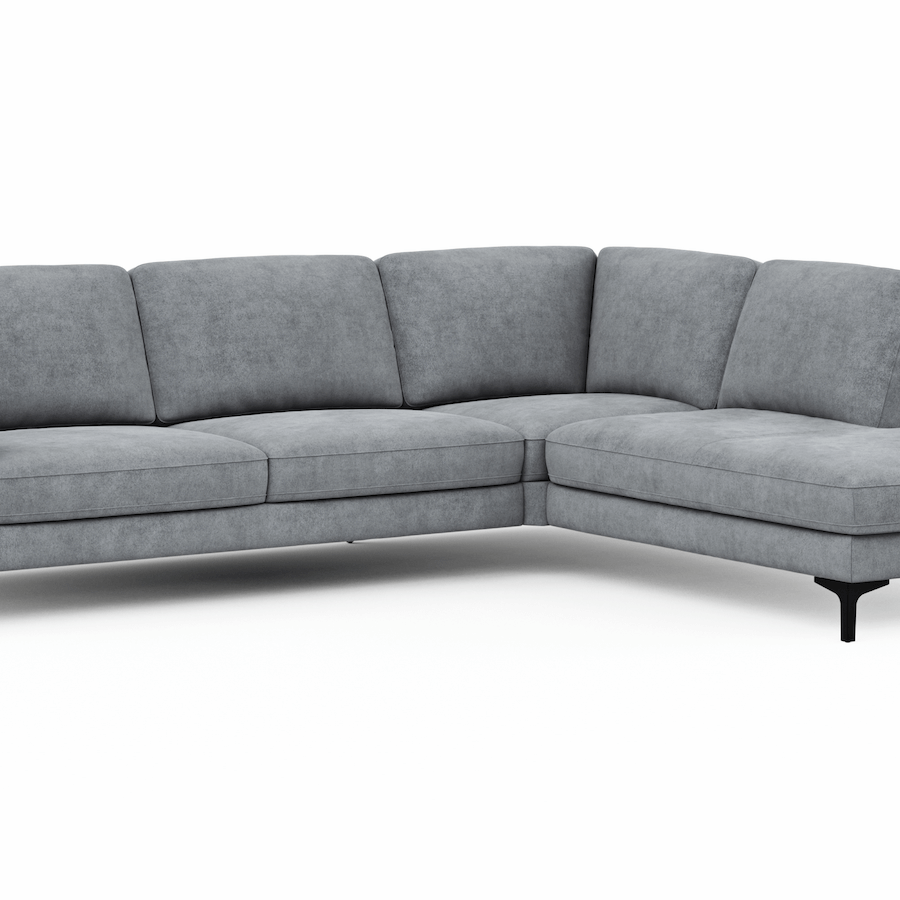 Ecksofa Oviedo - Ecke links mit 2,5-Sitzer, Stoff, Grau