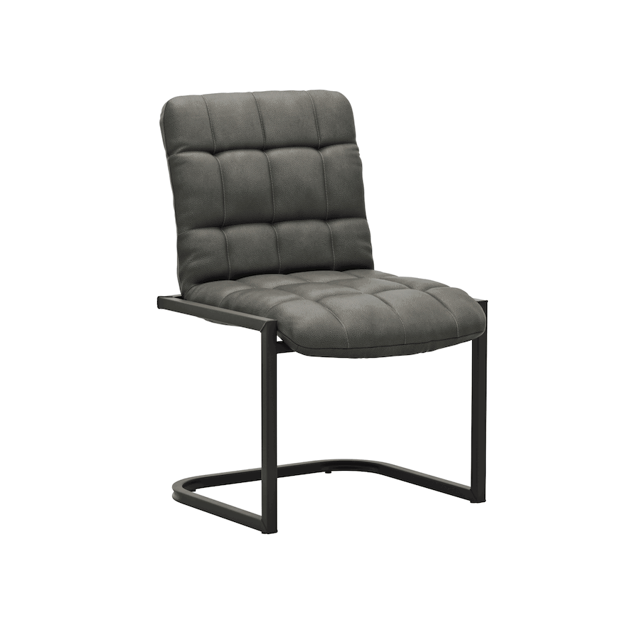 Freischwinger Cambridge - Leder, Anthrazit von Natura Home und Styles United mit Freischwinger Metallgestell