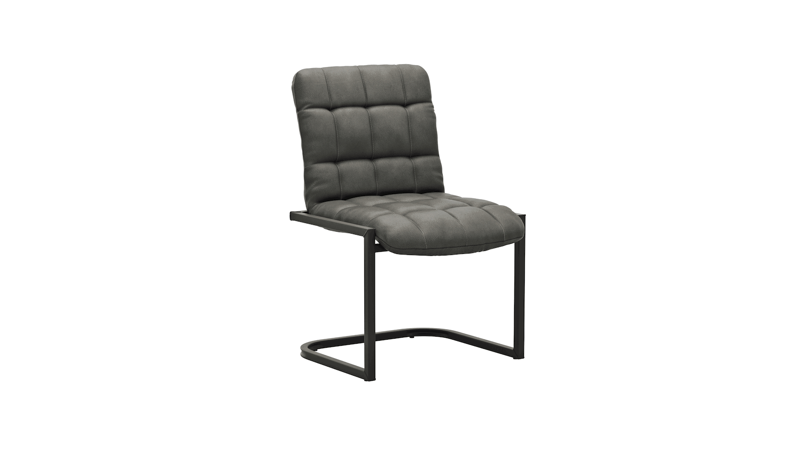 Freischwinger Cambridge - Leder, Anthrazit von Natura Home und Styles United mit Freischwinger Metallgestell