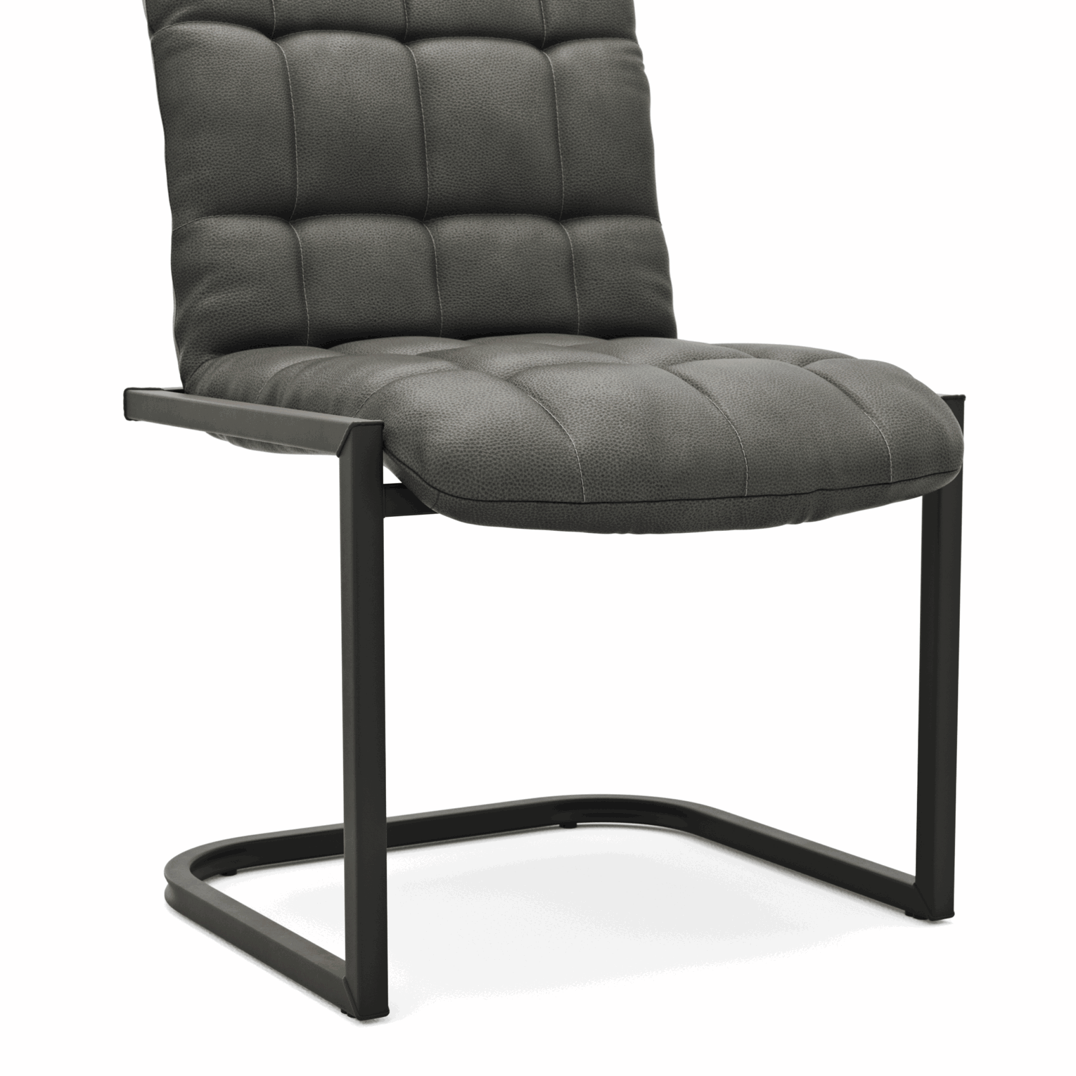 Freischwinger Cambridge - Leder, Anthrazit von Natura Home und Styles United mit Freischwinger Metallgestell