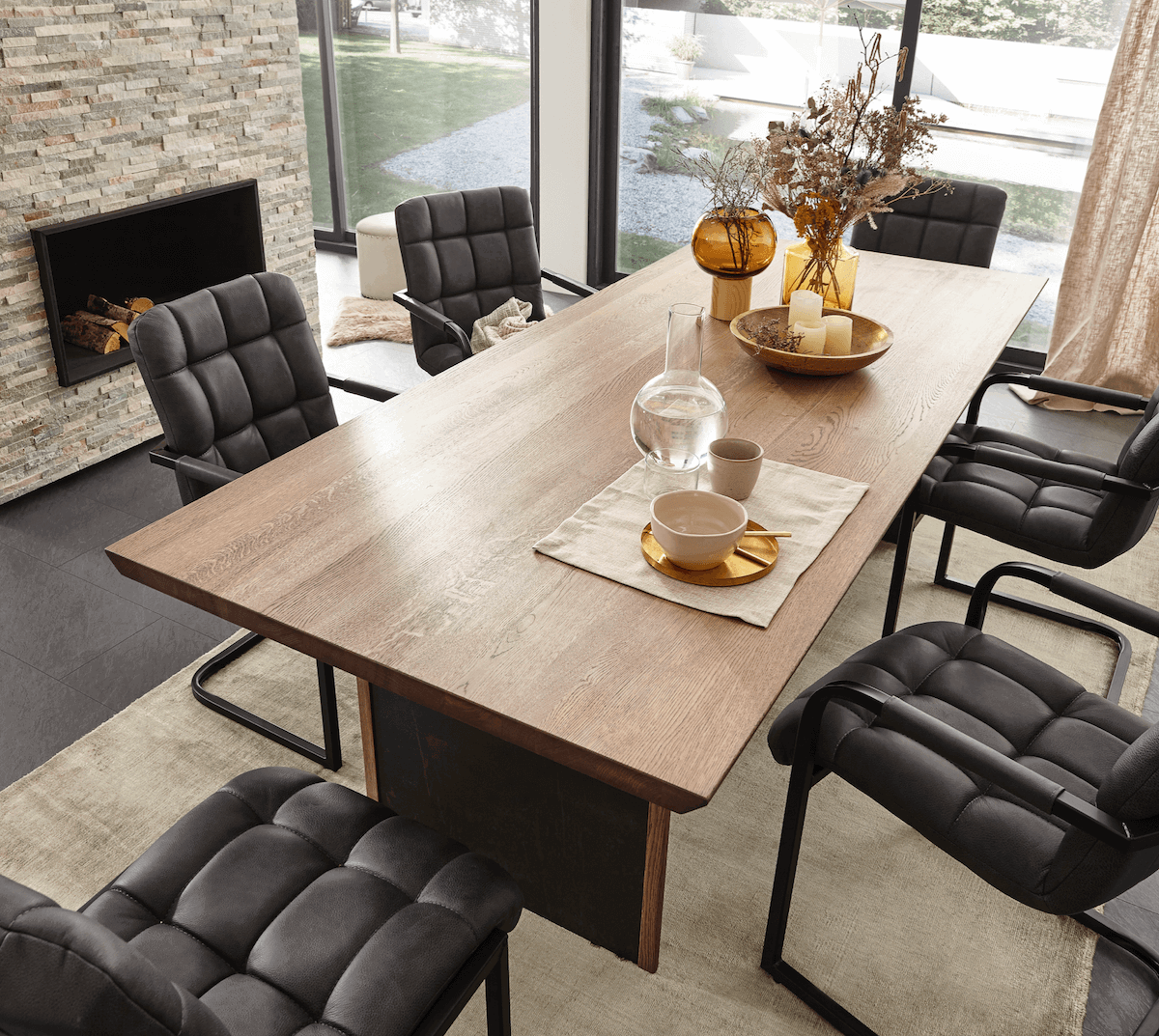 Freischwinger Cambridge - Leder, Anthrazit von Natura Home und Styles United mit Freischwinger Metallgestell