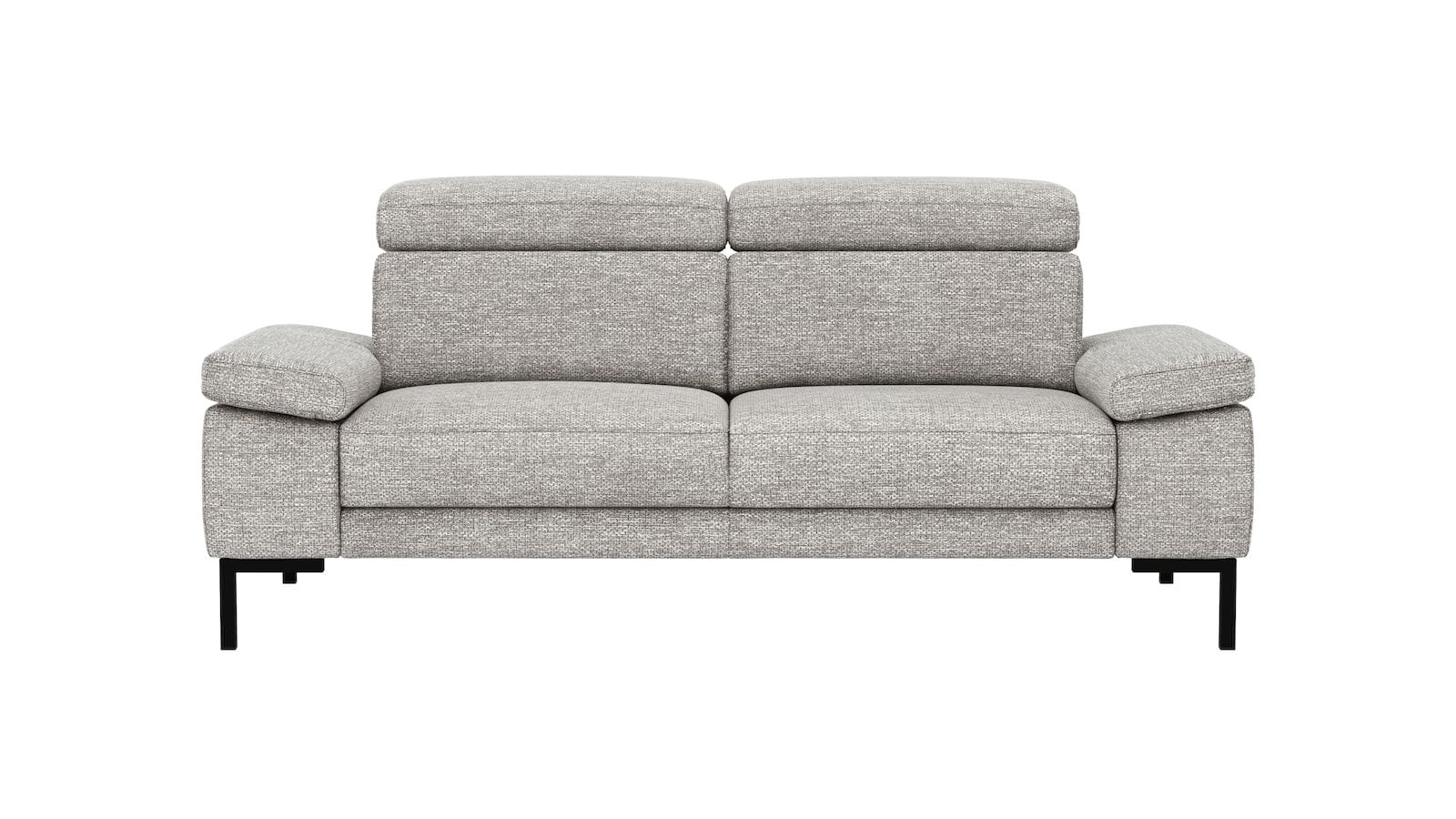 Sofa Hudson - 2,5-Sitzer inkl. Kopfteil verstellbar, Stoff, Hellgrau von Natura Home