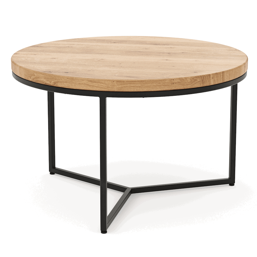 Couchtisch Farmingdale - LBH ca. 85x85x52 cm, Eiche massiv, natur geölt von Natura Home