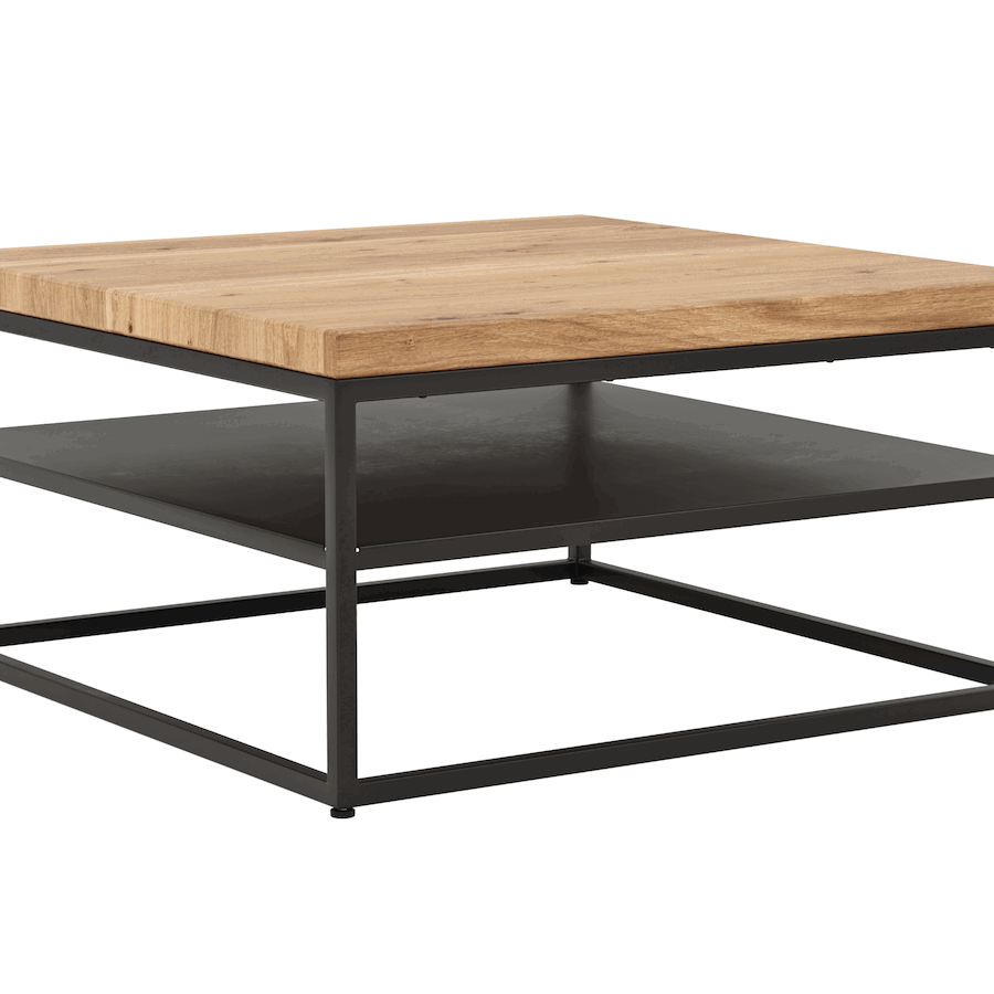 Couchtisch Farmingdale - LBH ca. 80x80x40 cm, Eiche massiv, natur geölt von Natura Home