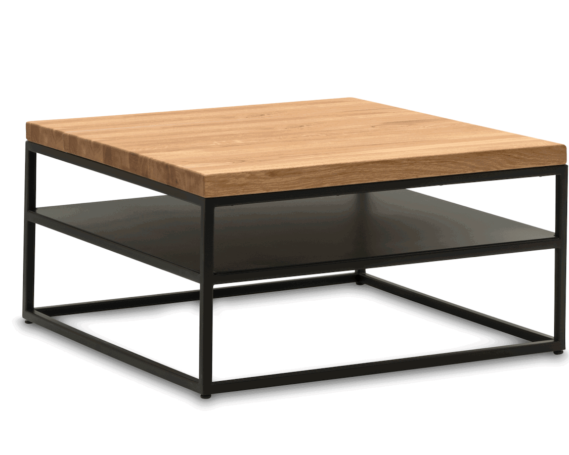Couchtisch Farmingdale - LBH ca. 80x80x40 cm, Eiche massiv, natur ge&ouml;lt von Natura Home