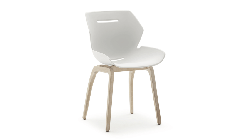 Stuhl Tooon - Kunststoffschale, Weiß, Gestell Holz von Raum.Freunde