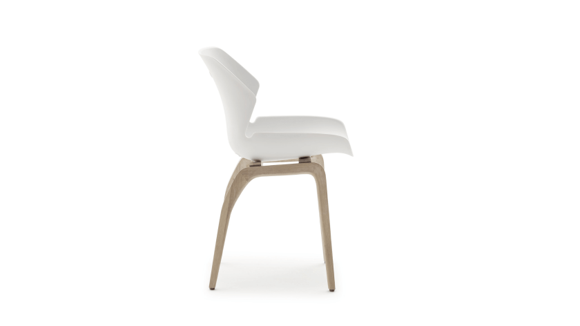 Stuhl Tooon - Kunststoffschale, Weiß, Gestell Holz von Raum.Freunde