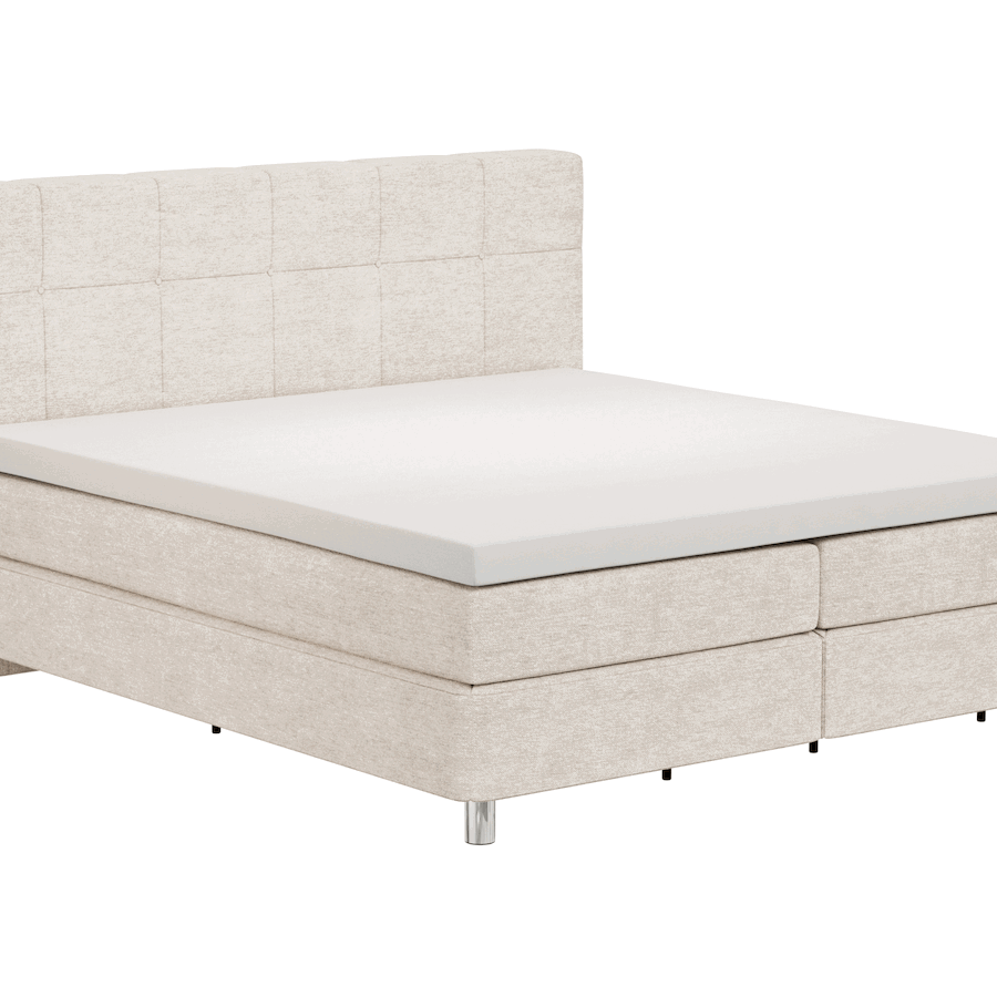 Boxspringbett Alpin - Liegefläche ca. 180x200 cm, Stoff, Graubeige von Natura Home