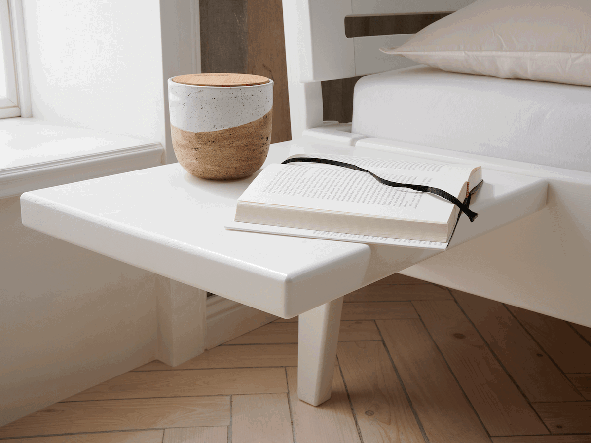 Nachttisch 1660 - Kiefer massiv, Weiß von Natura Home