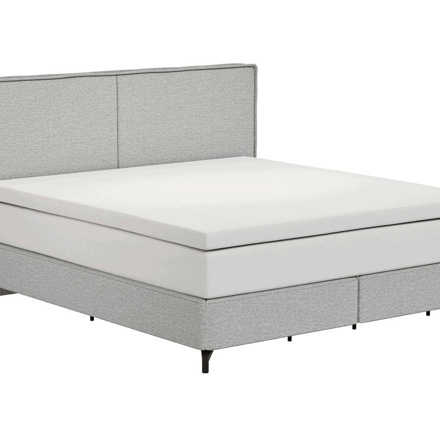 Boxspringbett Alpin - Liegefläche ca. 180x200 cm, Stoff, Grau von Natura Home