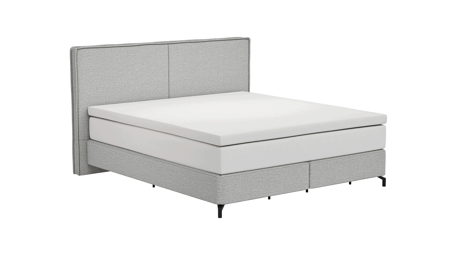 Boxspringbett Alpin - Liegefläche ca. 180x200 cm, Stoff, Grau von Natura Home