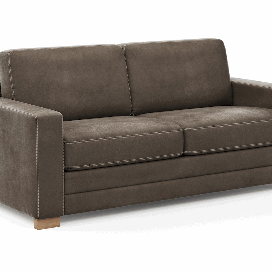 Sofa Lakeville - 2-Sitzer inkl. Schlaffunktion, Stoff, Braun von Natura Home