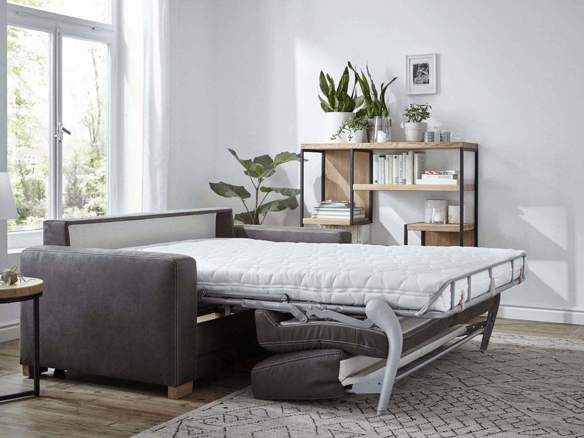 Sofa Lakeville - 2-Sitzer inkl. Schlaffunktion, Stoff, Braun von Natura Home