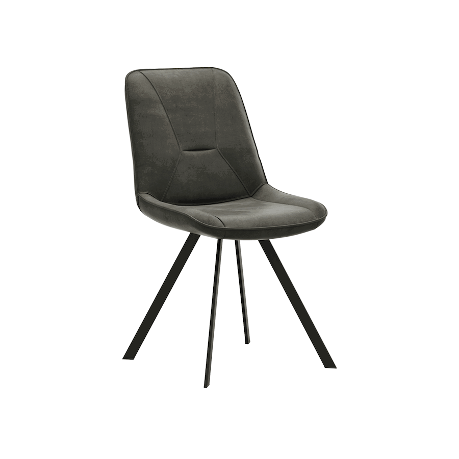 Stuhl Wesley - Stoff, Anthrazit von Natura Home