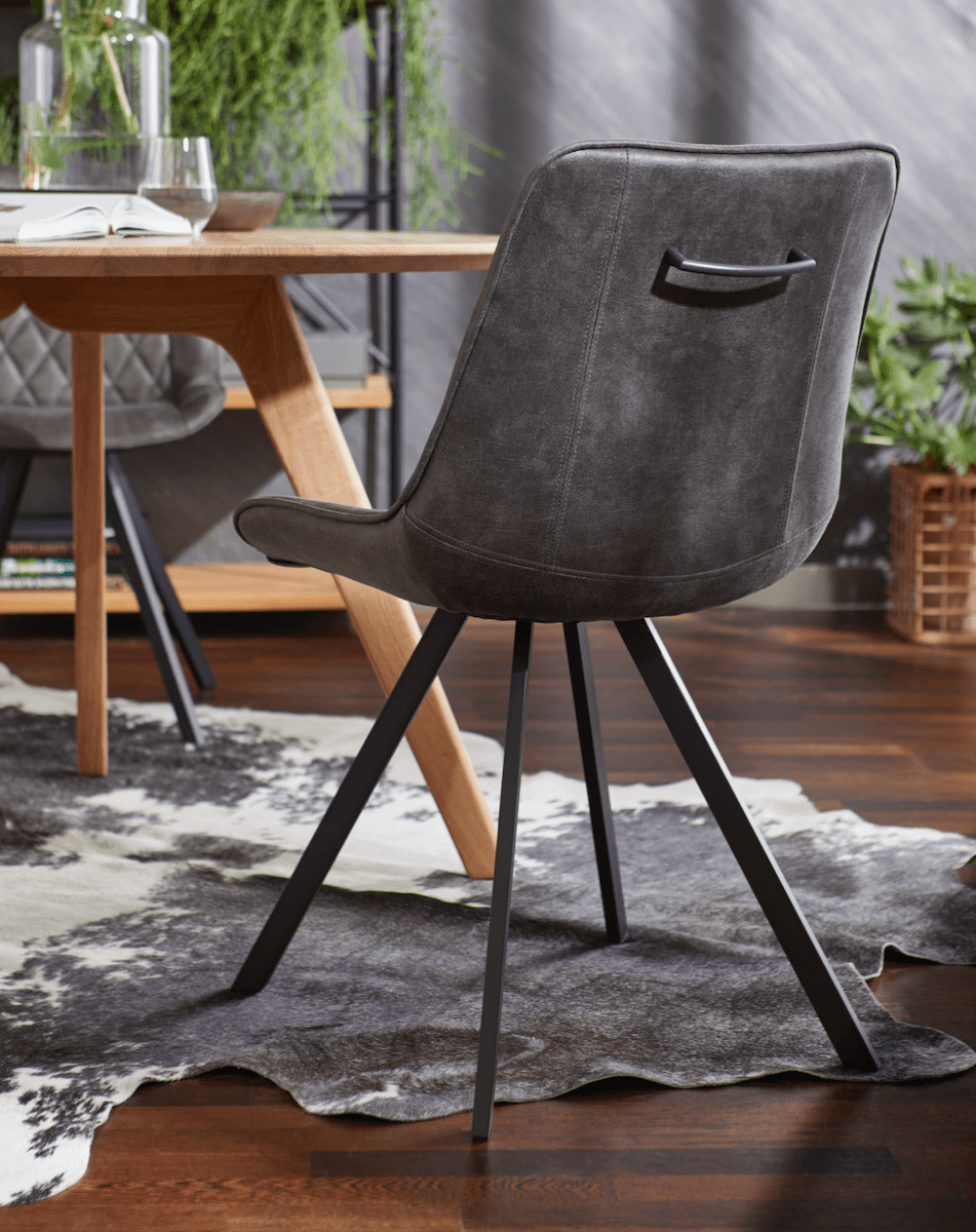 Stuhl Wesley - Stoff, Anthrazit von Natura Home
