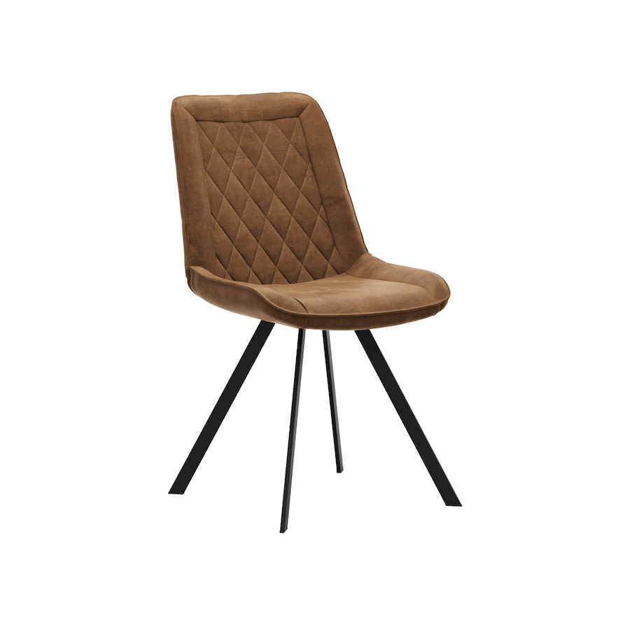 Stuhl Wesley - Stoff, Cognac Braun von natura Home