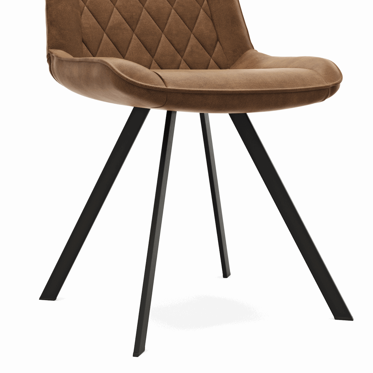 Stuhl Wesley - Stoff, Cognac Braun von natura Home