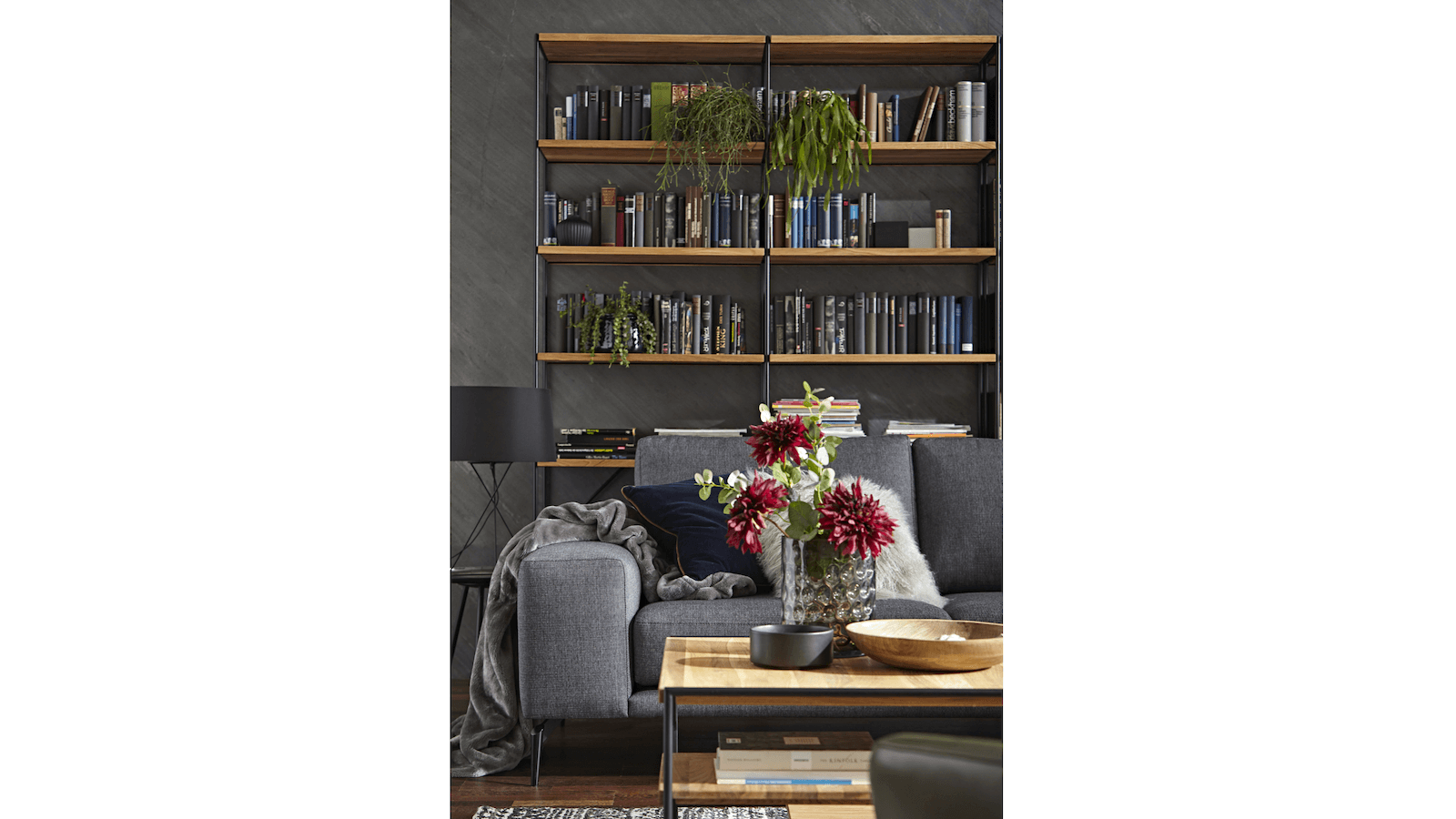 Schwarzes Sofa Redington mit Longchair XL von Natura Home - Home Company  Möbel