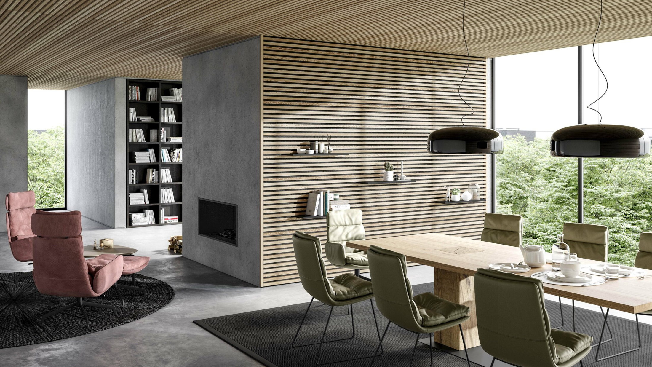lounge küche esstisch bibliothek einrichtungsideen arva schuster home company