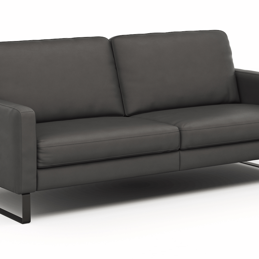 Sofa Enna - 3,5-Sitzer, Leder, Anthrazit von Contur