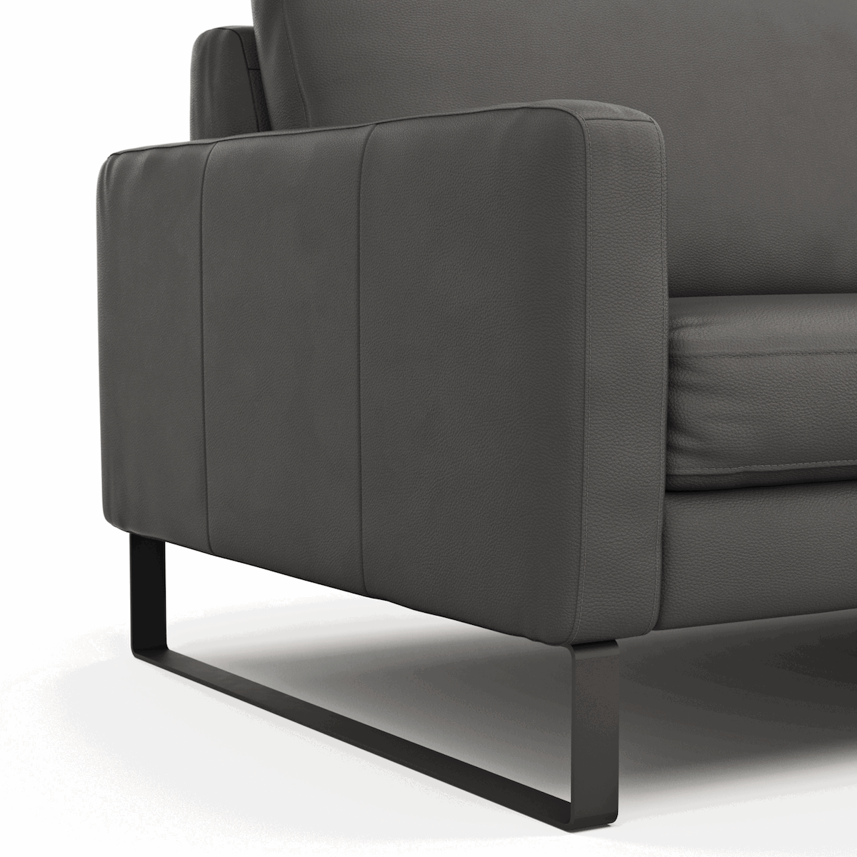 Sofa Enna - 3,5-Sitzer, Leder, Anthrazit von Contur