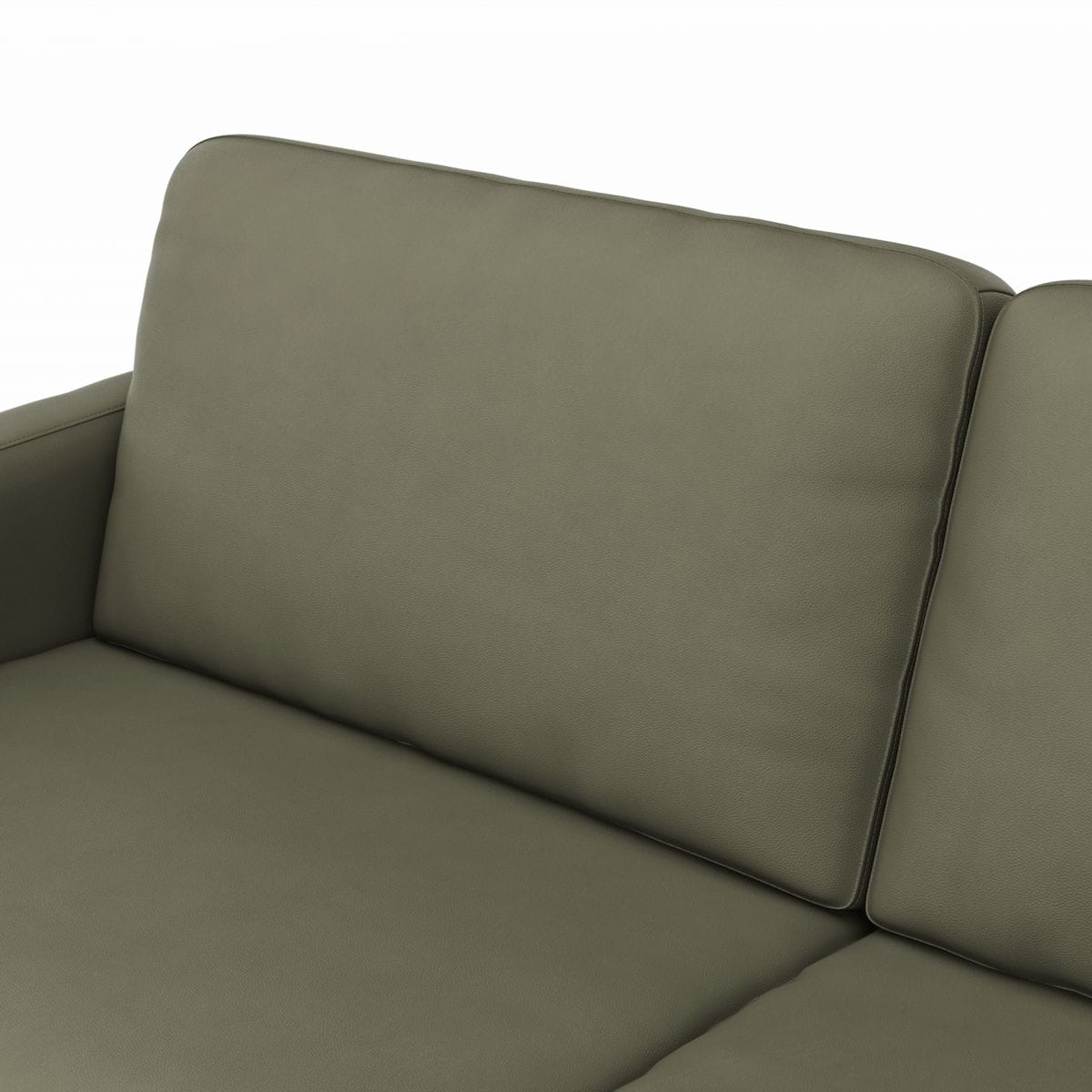 Sofa Enna - 3,5-Sitzer, Armlehne A, Leder, Olive, Kufe, Schwarz von Contur
