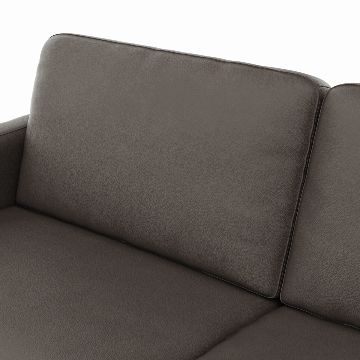 Sofa Enna - 3,5-Sitzer, Armlehne A, Leder, Schwarz, Kufe, Schwarz von Contur