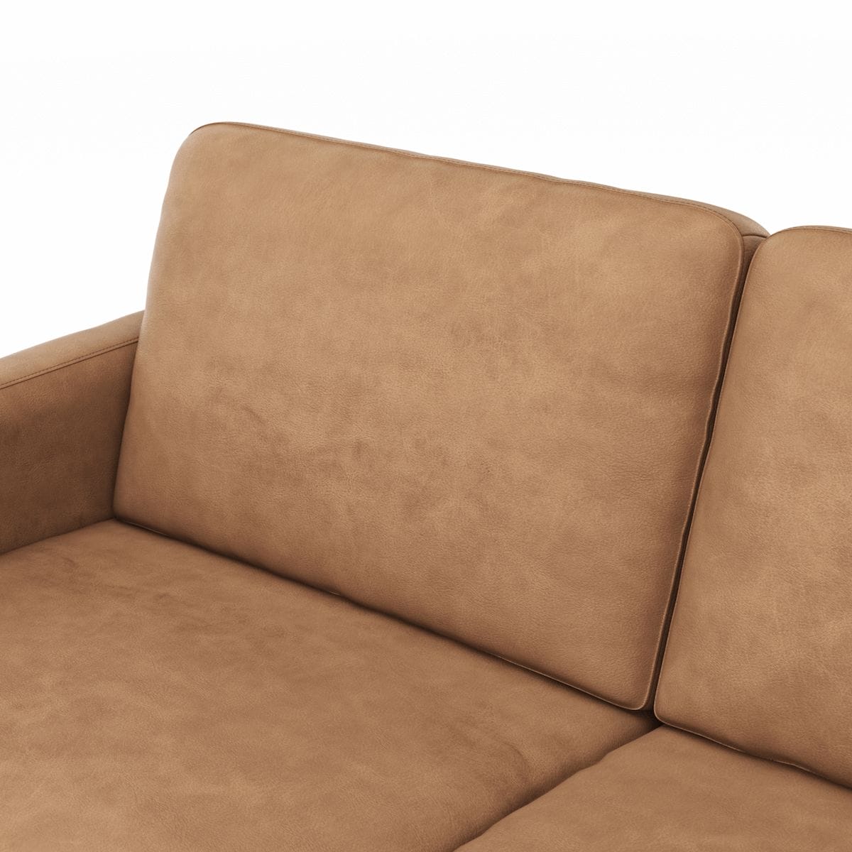 Sofa Enna - 3-Sitzer, Armlehne A, Leder, Cognac Kufe, Schwarz von Contur Einrichten