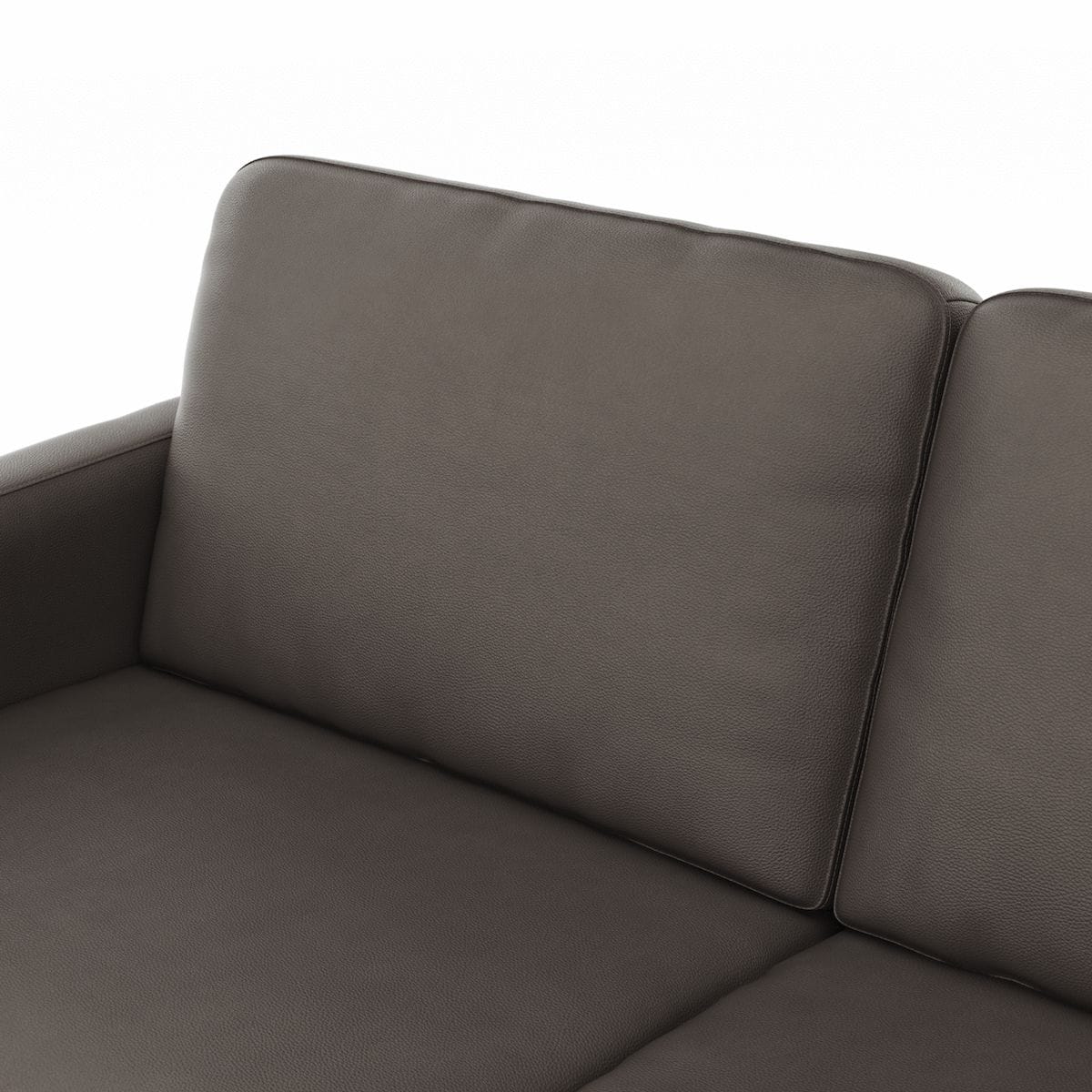 Sofa Enna - 3-Sitzer, Armlehne A, Leder, Schwarz, Kufe, Schwarz von Contur Einrichten