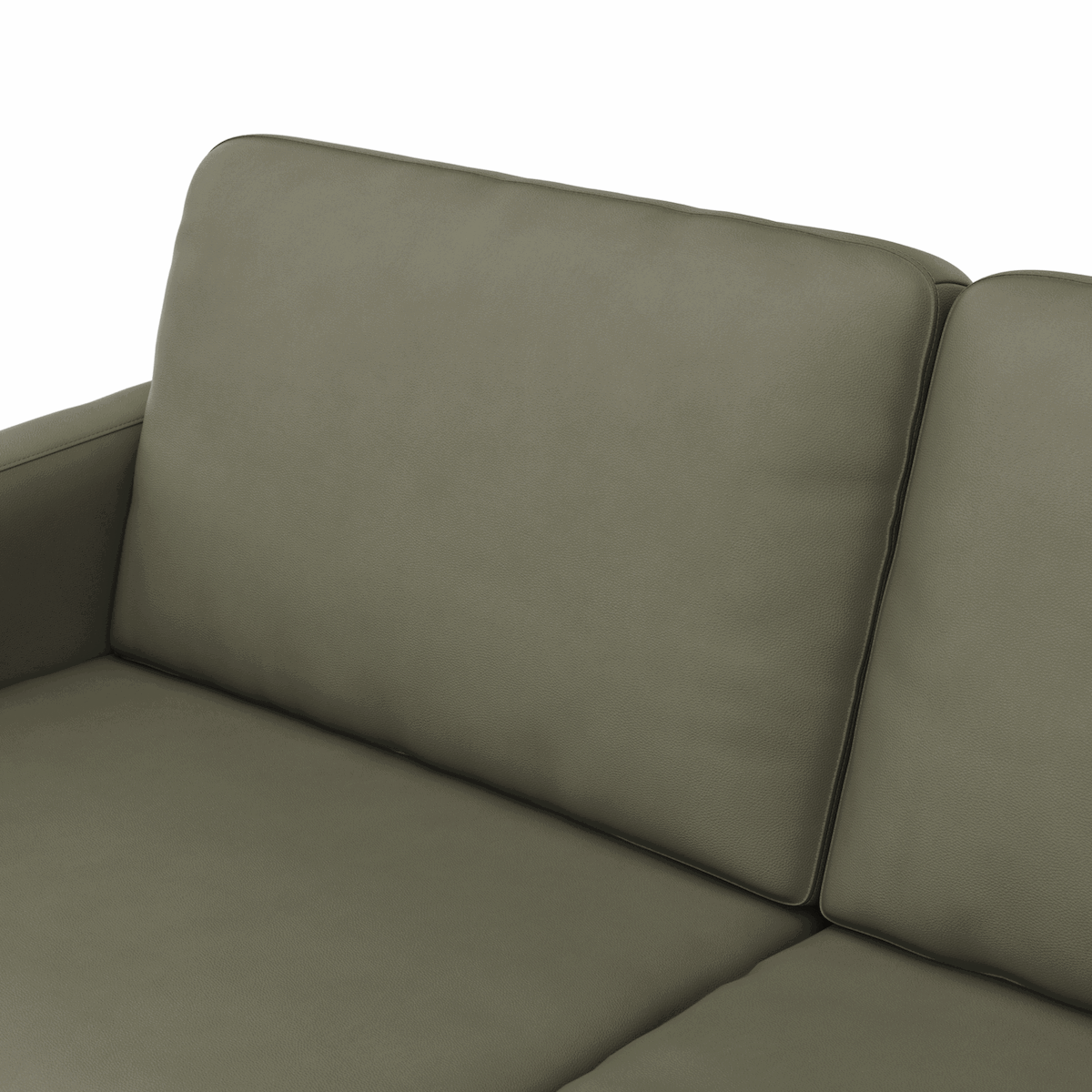 Sofa Enna - 3-Sitzer, Armlehne A, Leder, Olive, Kufe, Schwarz von Contur Einrichten