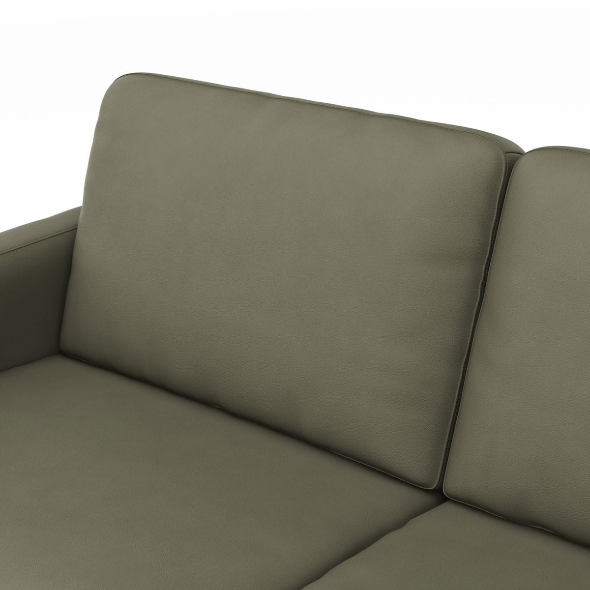 Sofa Enna - 3-Sitzer, Armlehne A, Leder, Olive, Kufe, Schwarz von Contur Einrichten