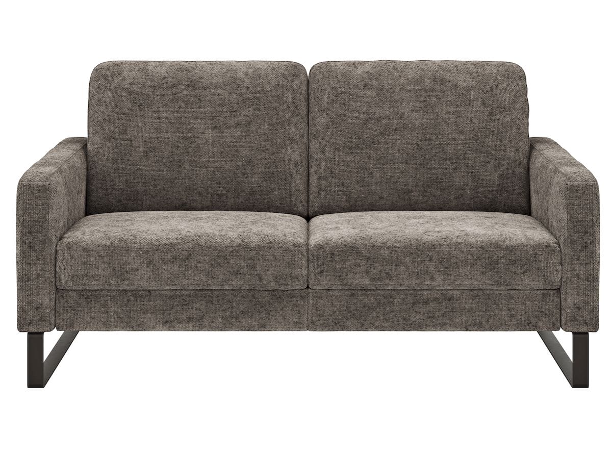 Sofa Enna - 2,5-Sitzer, Armlehne A, Stoff, Kufe, Schwarz