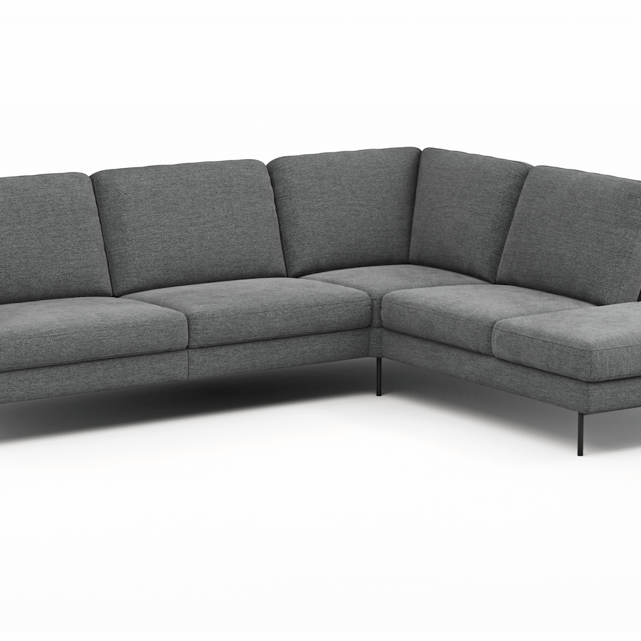Ecksofa Enna - 3-Sitzer, Ecke rechts, Sitzvorzug (motorisch), Stoff, Anthrazit von Contur