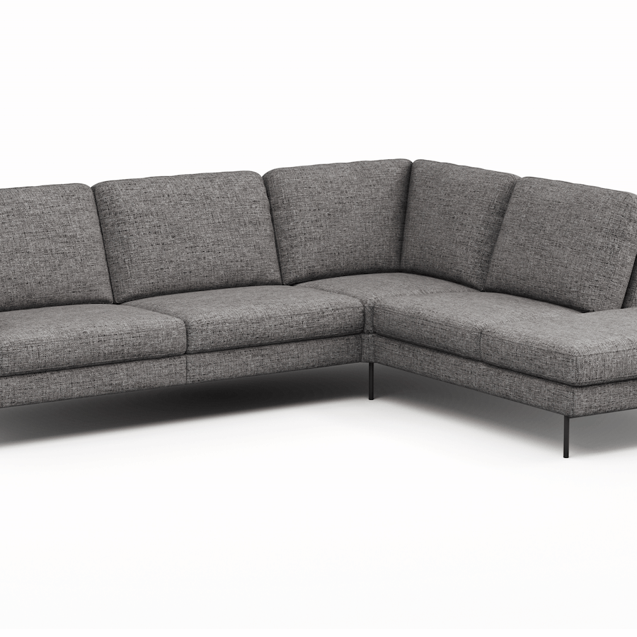 Ecksofa Enna - 3-Sitzer, Ecke rechts, Sitzvorzug (motorisch), Stoff, Graphit von Contur