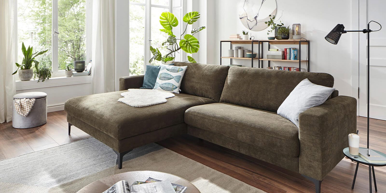 Grünes Sofa für den gemütlichen Look