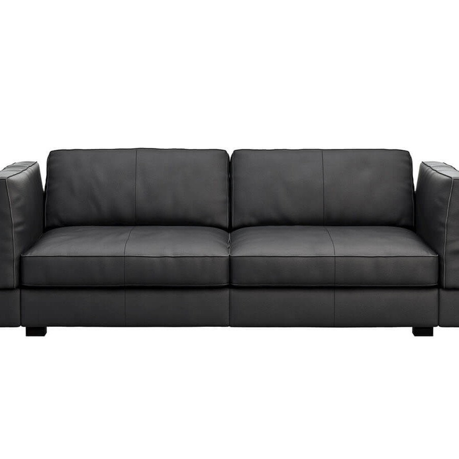 Sofa Aprino 3 XL in schwarzem Leder von Contur Einrichten