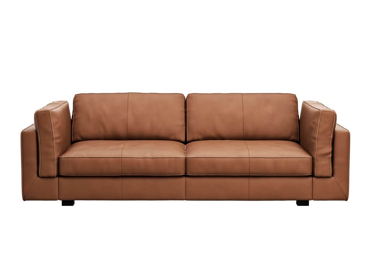 Sofa Aprino 3 L in Cognac-Braunem Leder mit Armlehnen-Kissen von Contur Einrichten