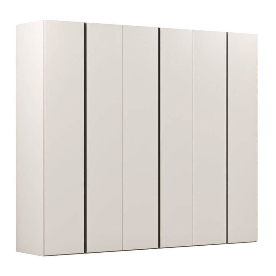 Drehtürenschrank Loretto - B ca. 280 cm, Gola, Lack matt, Perlmutt