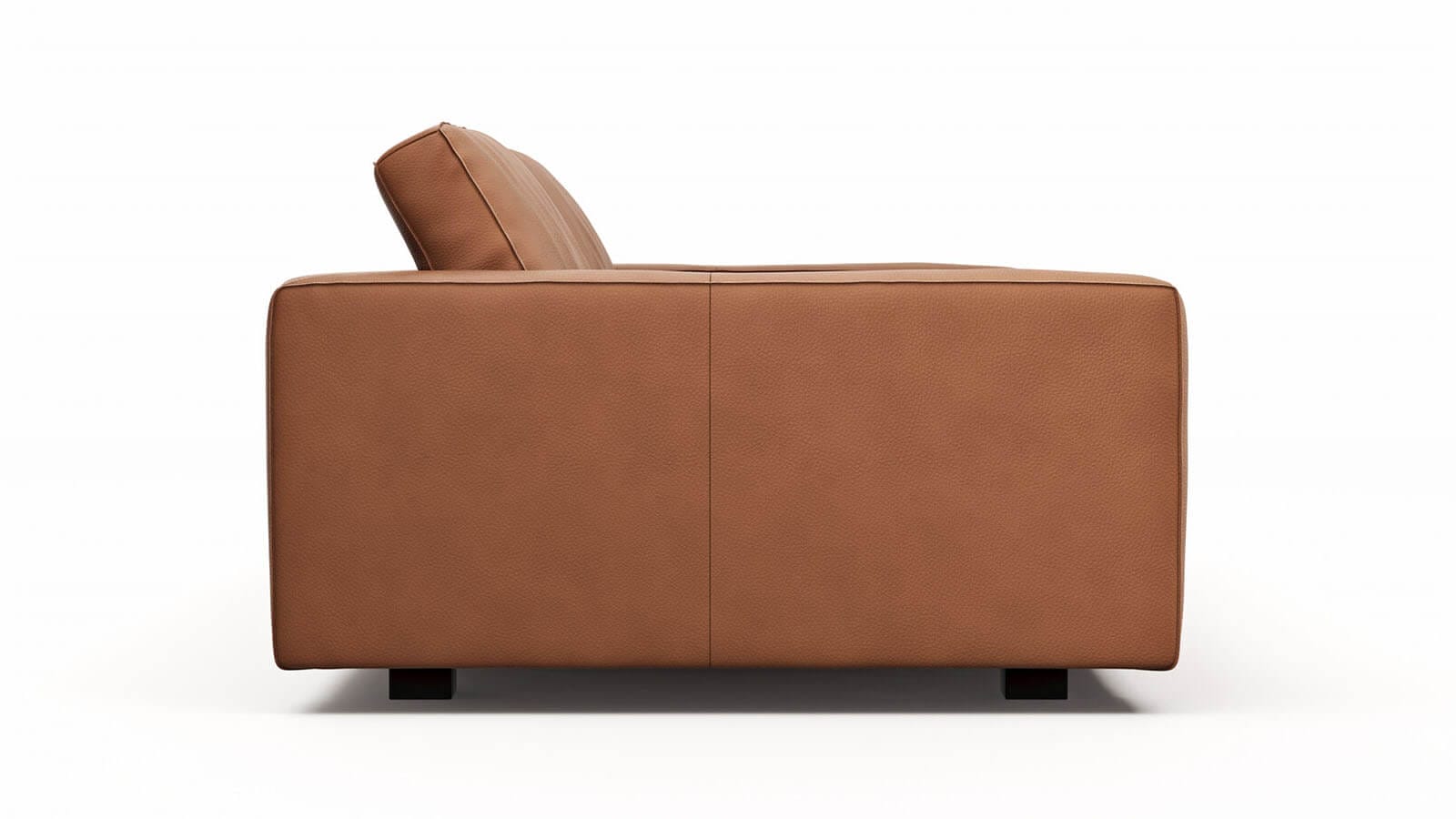 Sofa Aprino 2 - 3,5-Sitzer XL, Dickleder, Cognac, Armlehne Block schmal